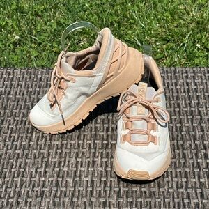 Women's Athletic Shoes in White and Tan